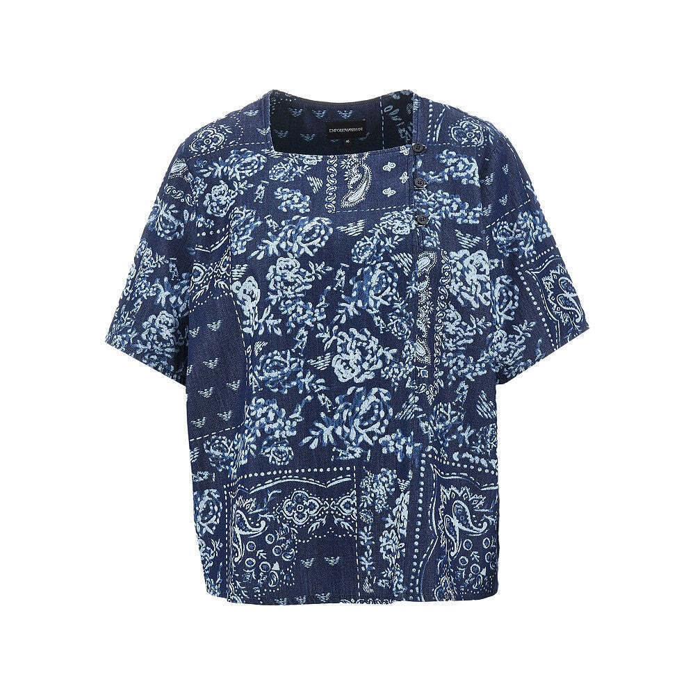 Emporio Armani Bandana Motif Chambray Blouse